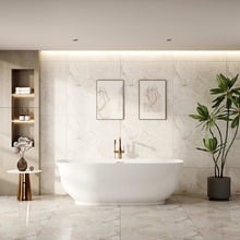 Lisbon Gloss White Oval Acrylic Freestanding Bath with Overflow
